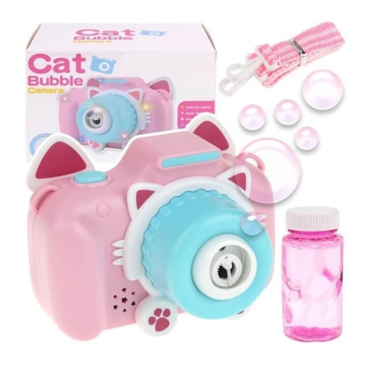 GENERICO - Juguete Camara De Burbujas Gatito Con Luz Sonido Para Niñas