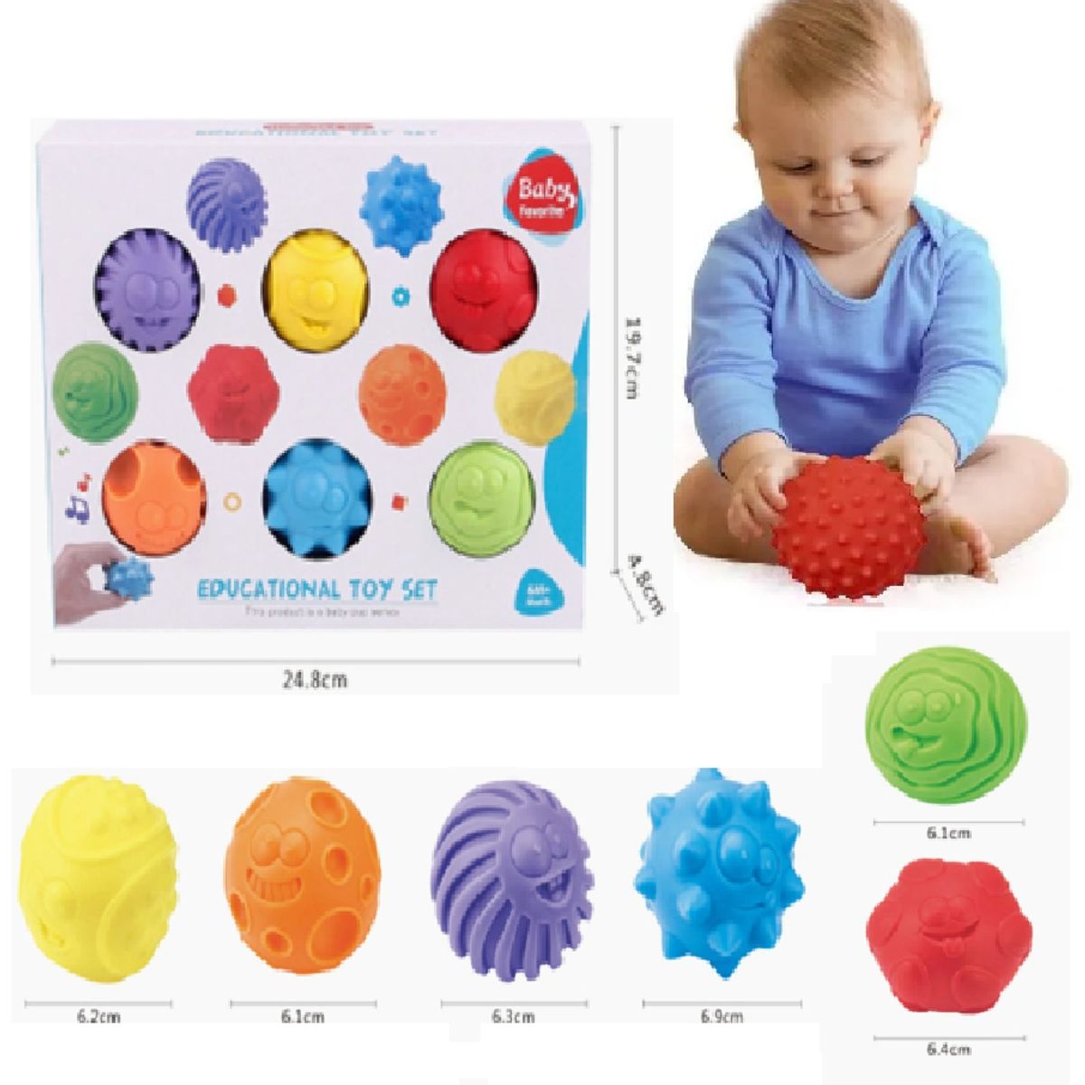 GENERICO - Juguete Bolas  sensoriales Texturizadas para Bebe