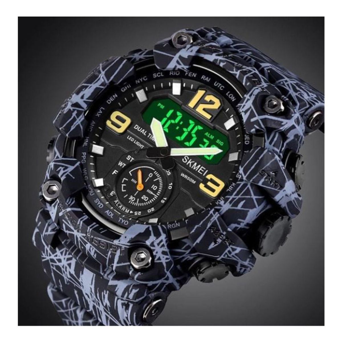 SKMEI - Reloj Skmei 1637 Force Dual Timer Gris