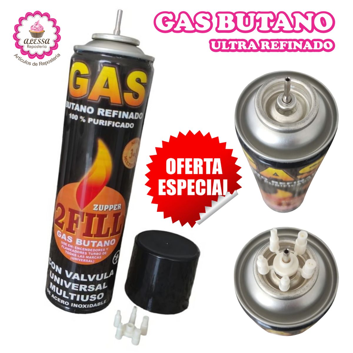 GENERICO - 6 Gases Butano Ultra Refinado 100% Purificado para Recarga