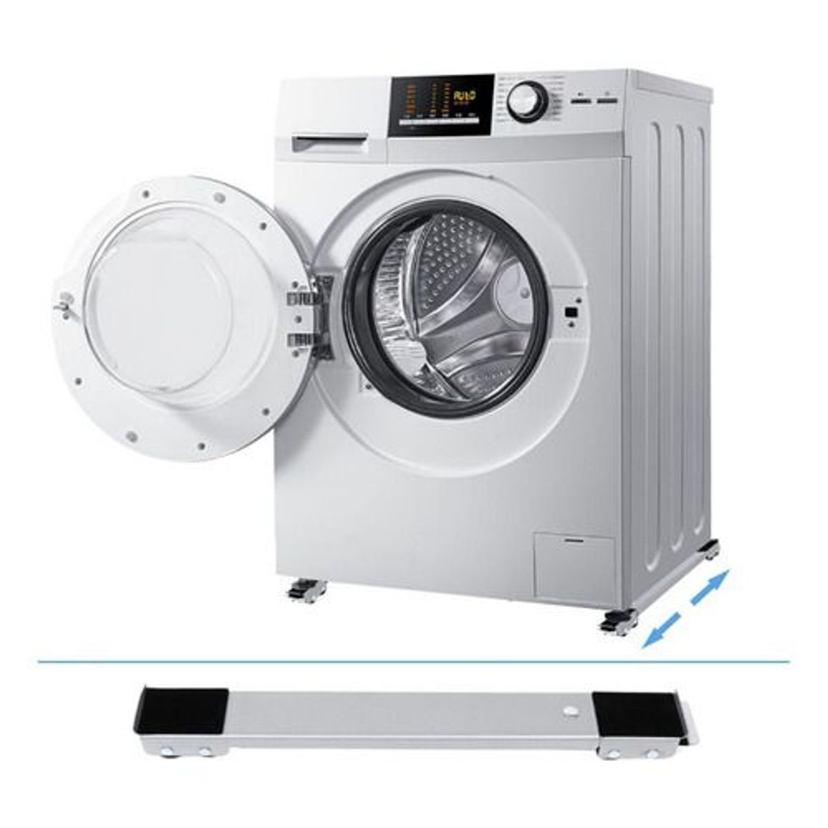 GENERICO - BASE A RUEDAS DOS PIEZAS PARA LAVADORA REFRI BLANCO