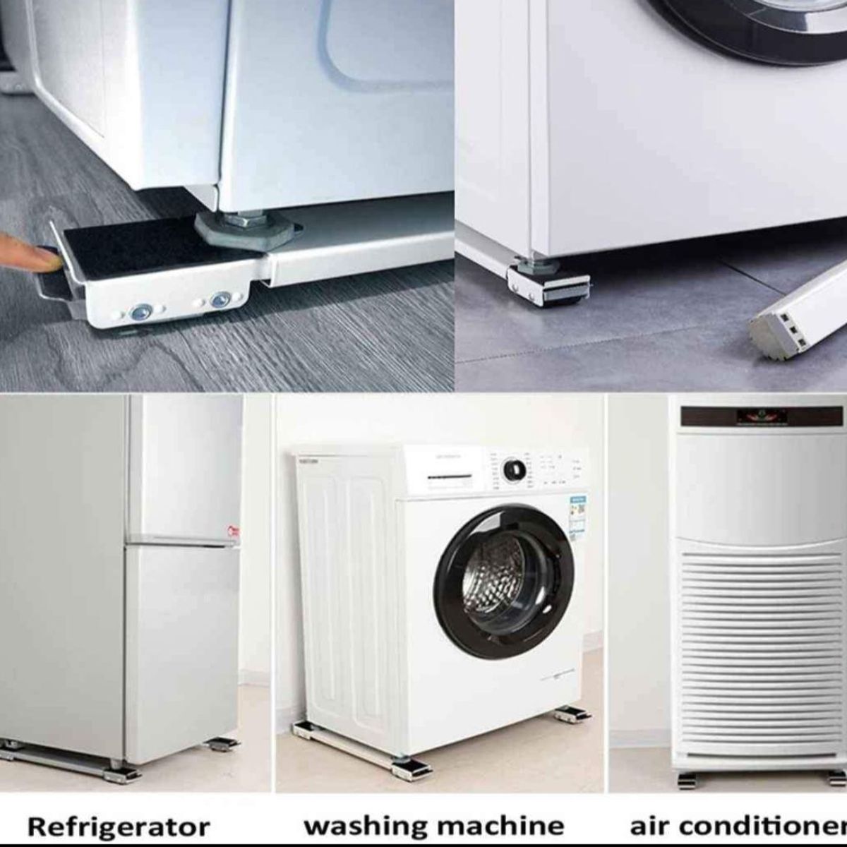 GENERICO - BASE A RUEDAS DOS PIEZAS PARA LAVADORA REFRI BLANCO