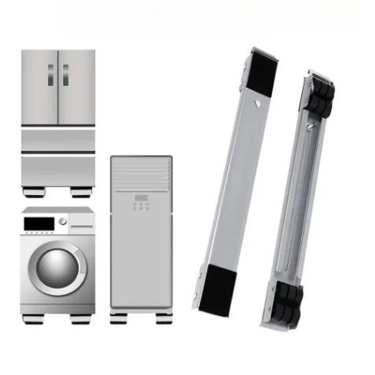 GENERICO - BASE A RUEDAS DOS PIEZAS PARA LAVADORA REFRI ETC