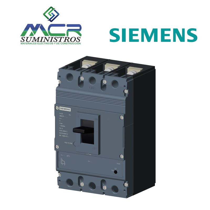 SIEMENS - INTERRUPTOR REGULABLE 3 POLOS 160 -200 AMPERIOS 36KA SIEMENS