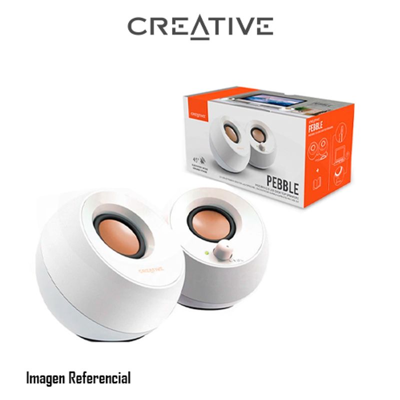 CREATIVE - PARLANTE CREATIVE PEBBLE 2.0 4.4W 3.5MM BLANCO P/N: 51MF1680AA001