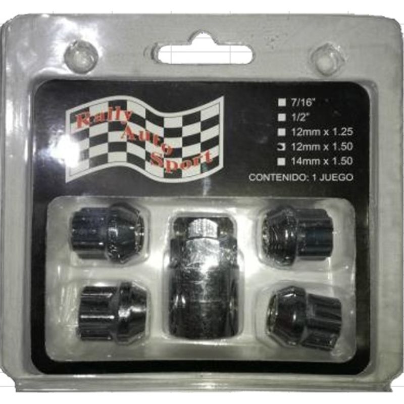 GENERICO - SEGURO DE RUEDA   PASANTE ABIERTO CROMADO - 4+1