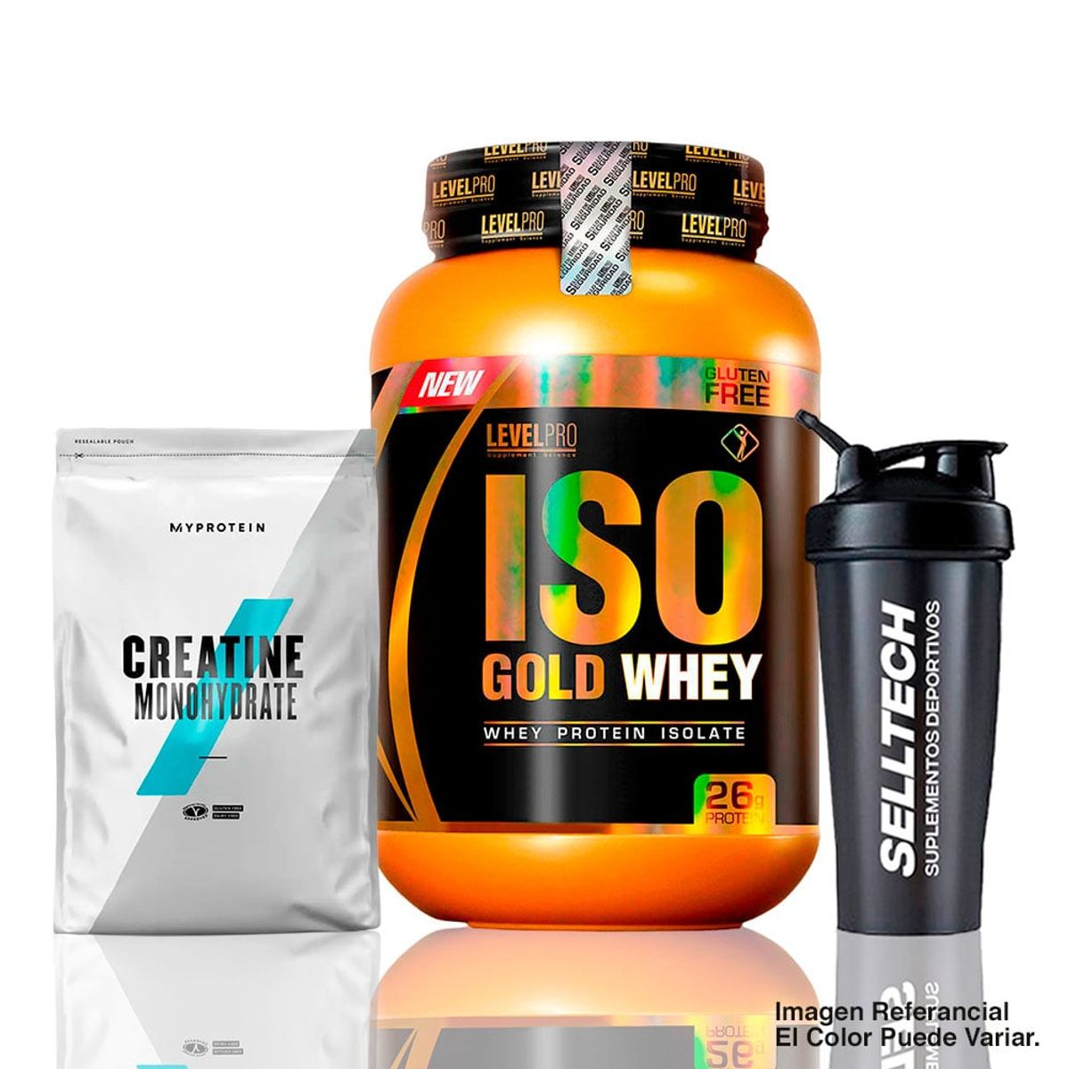 LEVEL PRO - Iso Gold Whey de 1kg Chocolate+Creatina Myprotein 250gr