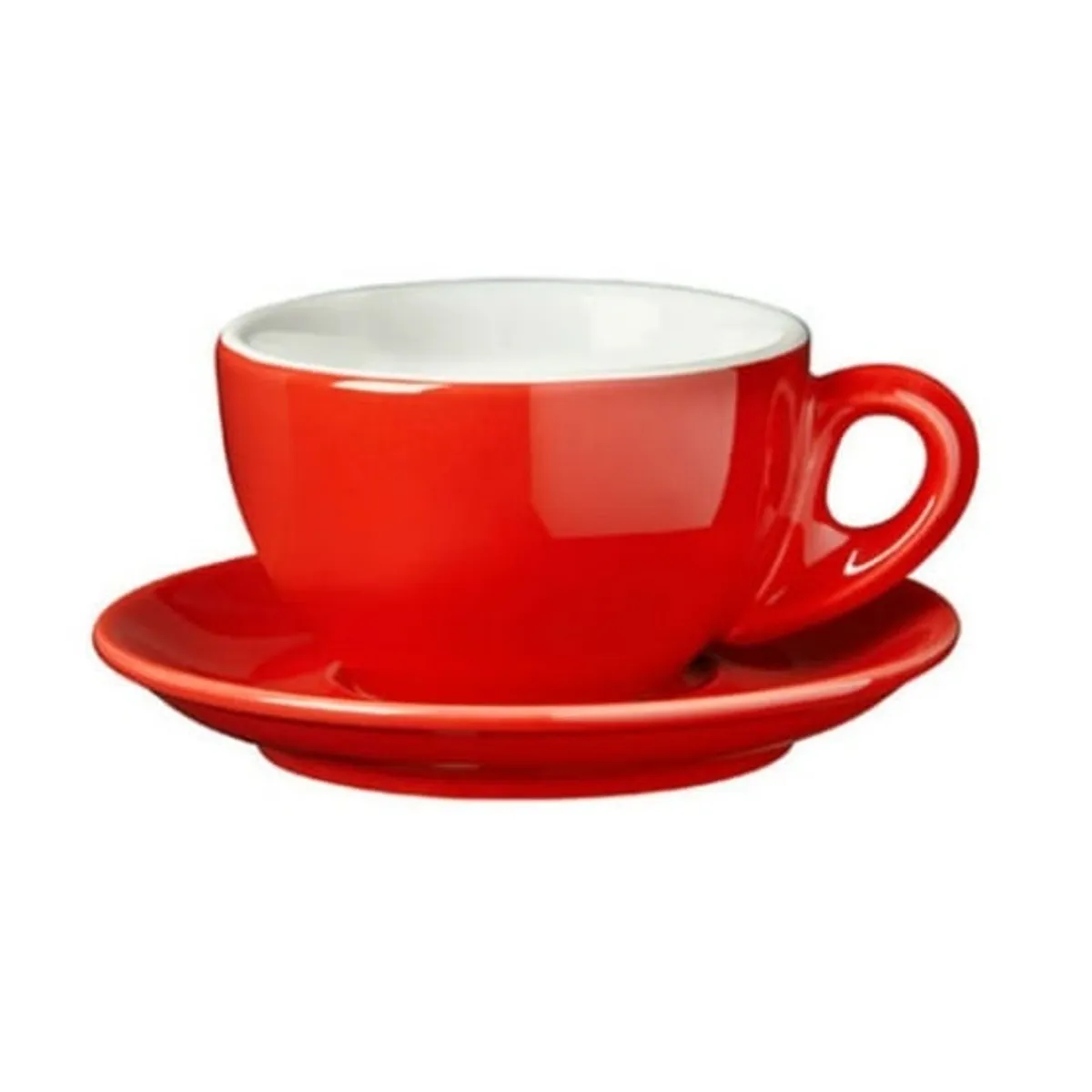 GENERICO - Set de 6 tazas Cappuccino Palermo Rojo de 200ml - Nuova Point