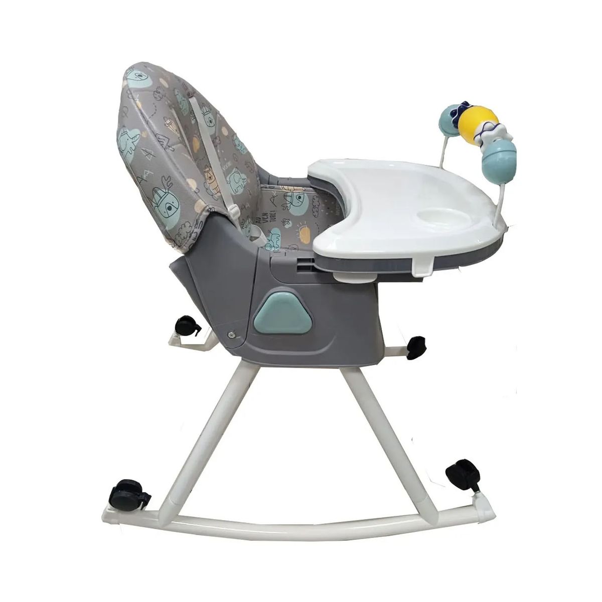 EBABY - Silla de Comer Ebaby Asiento Reclinable DALI Gris con Ruedas