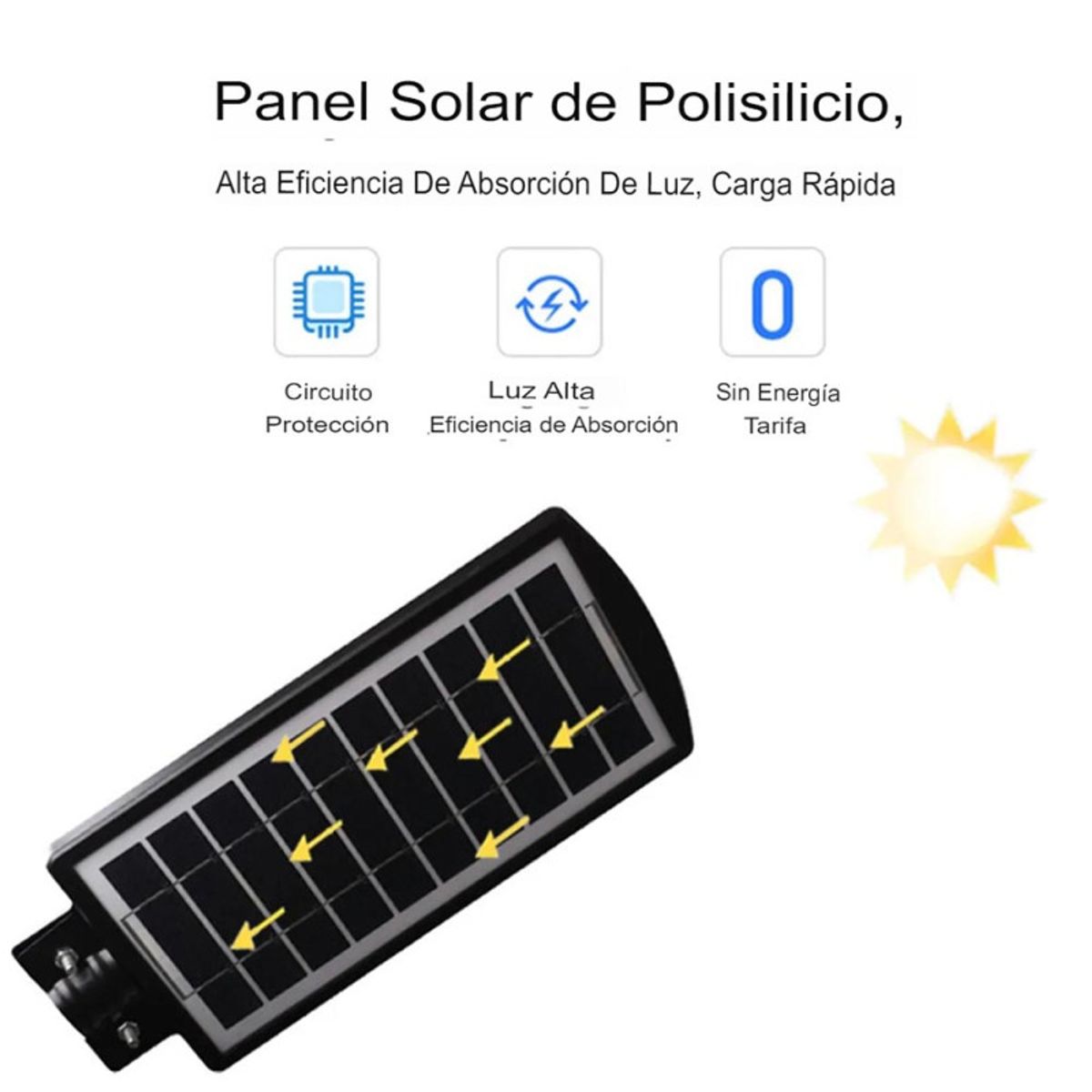 MN ELECTRONICS - Reflector Solar LED 200W IP65 Sensor Movimiento y Control Remoto
