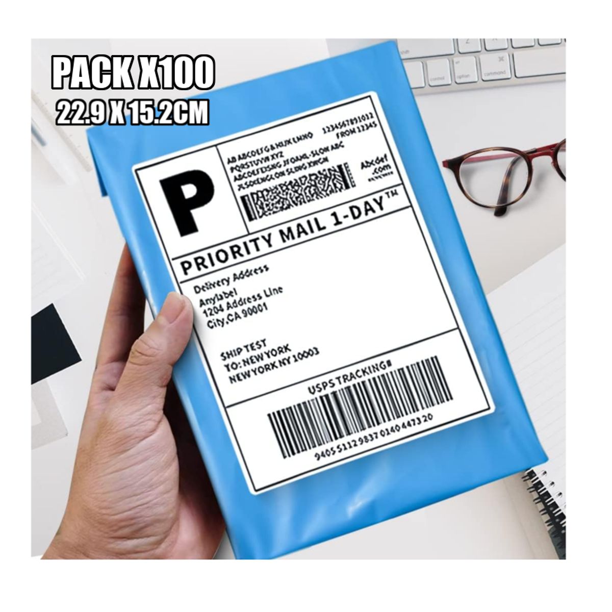 GENERICO - Bolsas Adhesivo Mensajeria Encomienda Envios 100unds 15X23CM