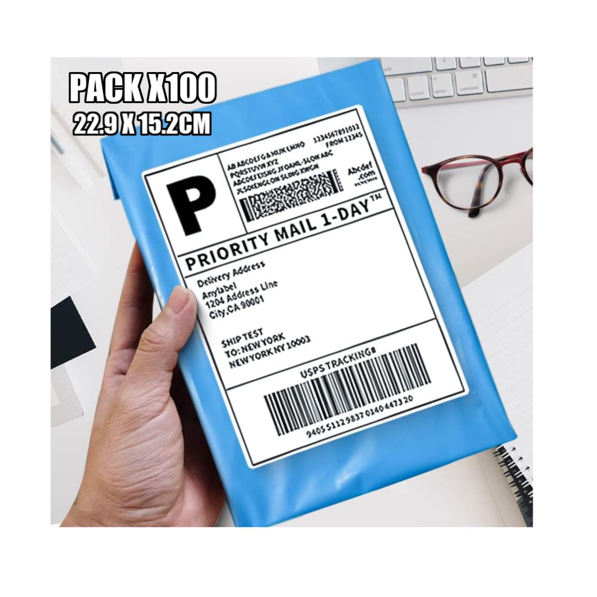 GENERICO - Bolsas Adhesivo Mensajeria Encomienda Envios 100unds 15X23CM