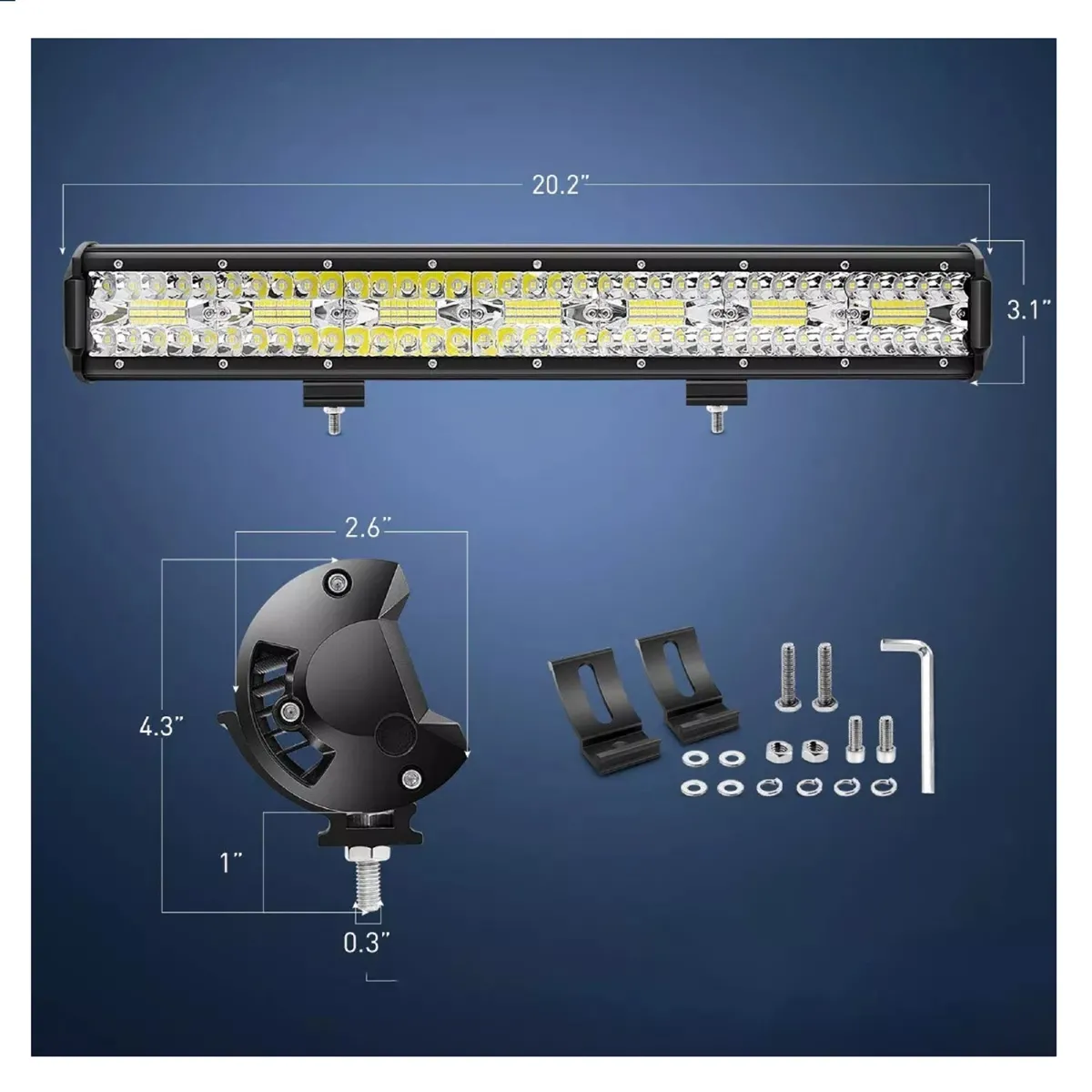GENERICO - Barra  Led  Luz Blanca 420w 20 Pulgadas