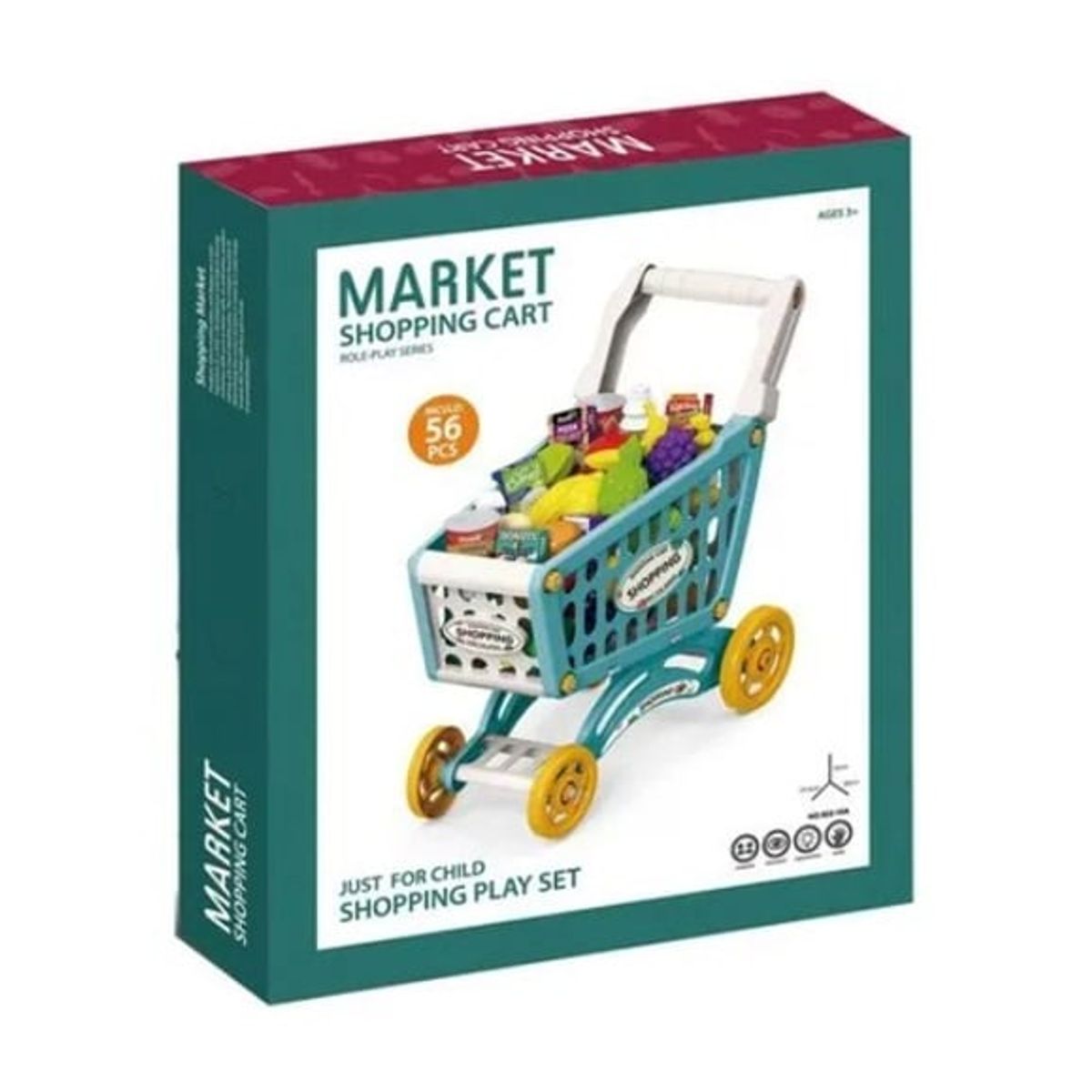 GENERICO - Carrito de Compras de Supermercado - 56 Piezas // Verde