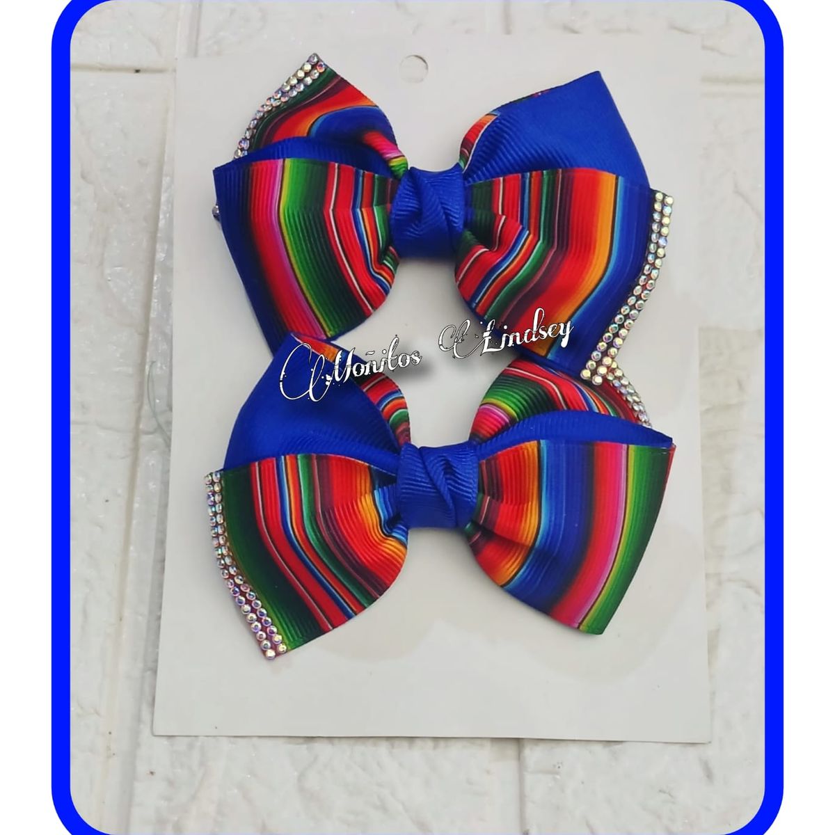 GENERICO - Parecitos RAYAS AZULpara Niña - Moñitos Lindsey