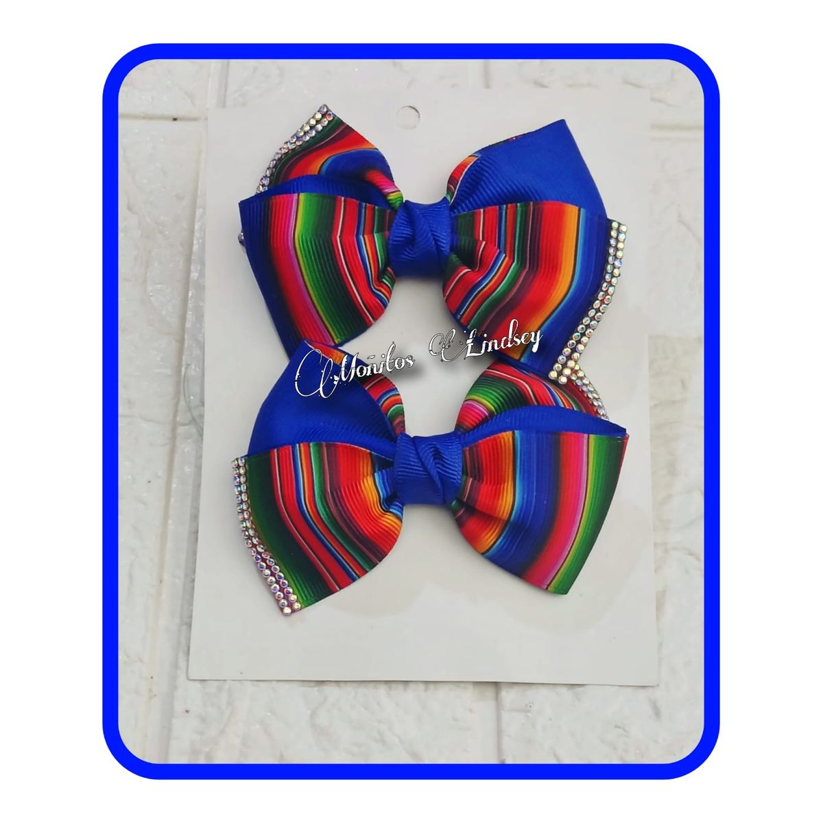 GENERICO - Parecitos RAYAS AZULpara Niña - Moñitos Lindsey