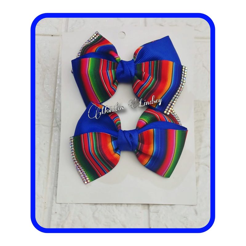 GENERICO - Parecitos RAYAS AZULpara Niña - Moñitos Lindsey