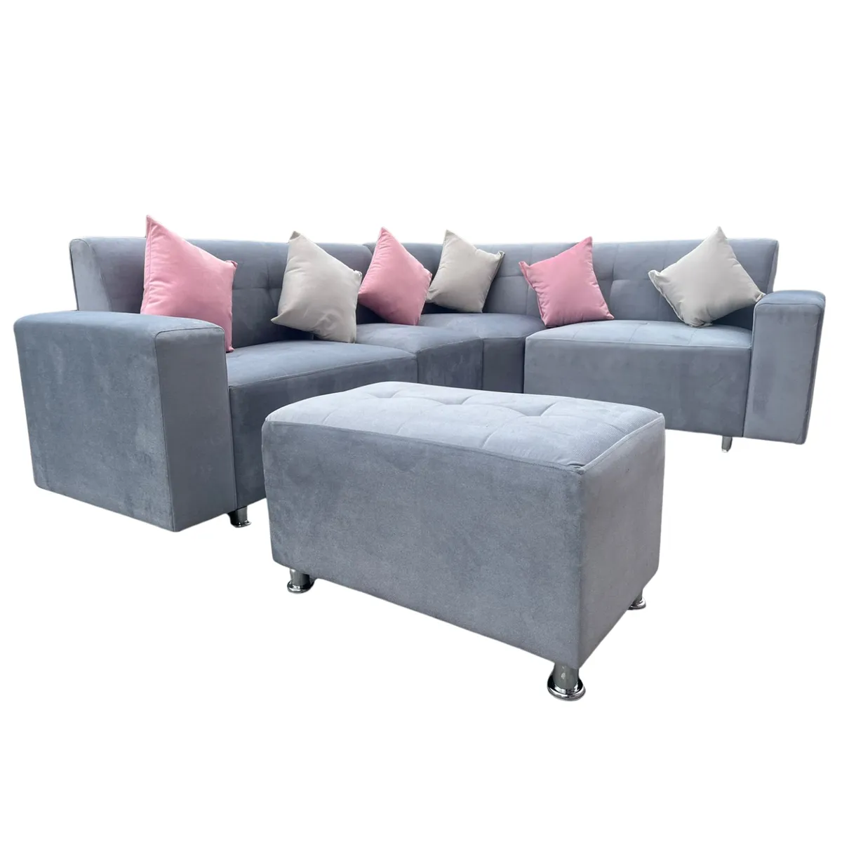 AMOBLART - SILLON SECCIONAL LEYVA PLATA 5 PIEZAS6COJINES