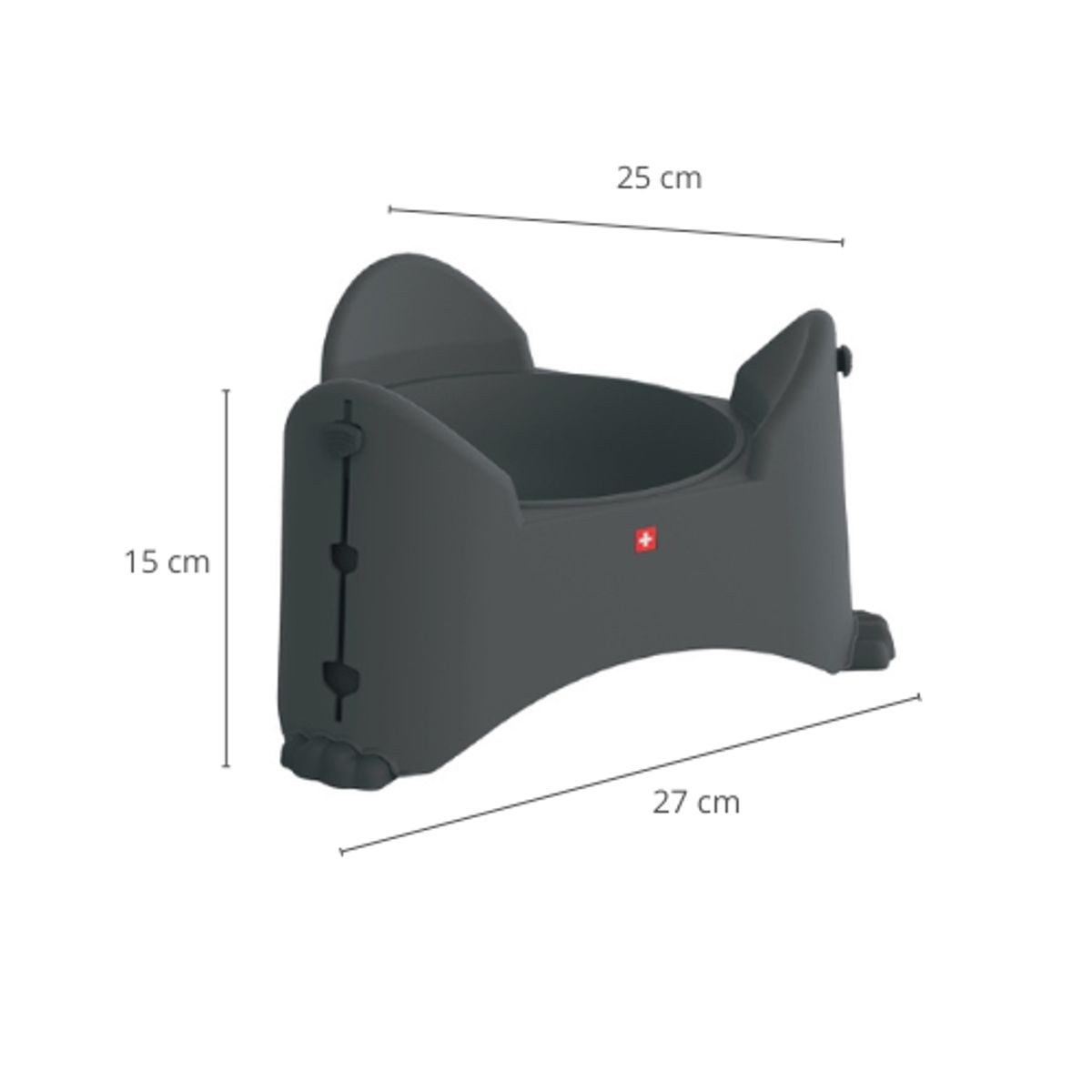 DISA SOLUCIONES ECOEFICIENTES - PLATO DE COMIDA REGULABLE PARA MASCOTAS GRIS OSCURO