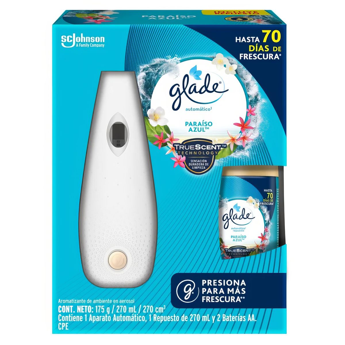 GLADE - Aromatizador Automatico 270ml Paraíso Azul Glade
