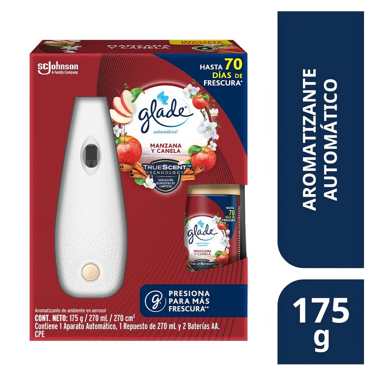 GLADE - Aromatizador Automatico 270ml Manzana Canela Glade