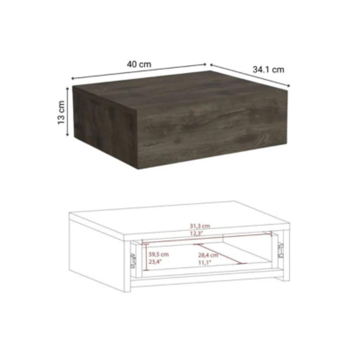 GENERICO - VELADOR FLOTANTE MILANO MELAMINA BELLOTA LYP