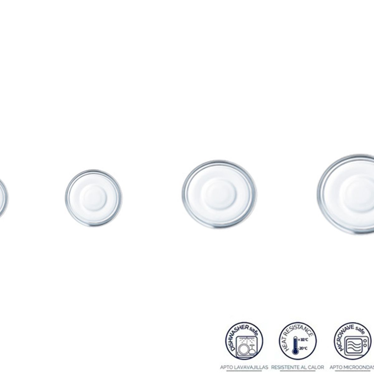 LUMINARC - Juego de Bowls  apilables de 6 cm, 7 cm, 9 cm y 10,5 cm