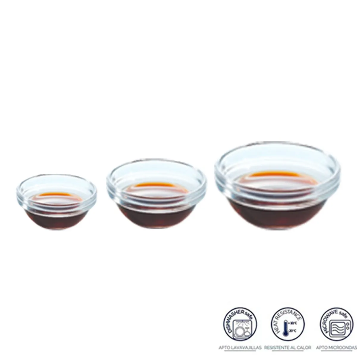 LUMINARC - Pack X3 Bowl apilables de 6 cm, 9 cm y 7 cm