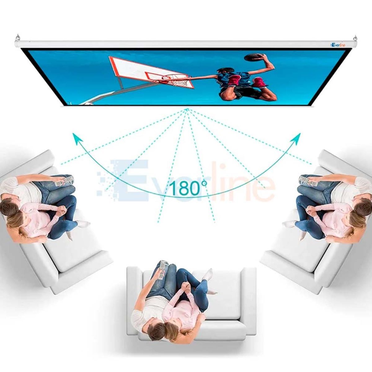 OEM - ECRAN MANUAL  RETRACTIL Pared/Techo 3.00 X 2.20 m (Antireflex)