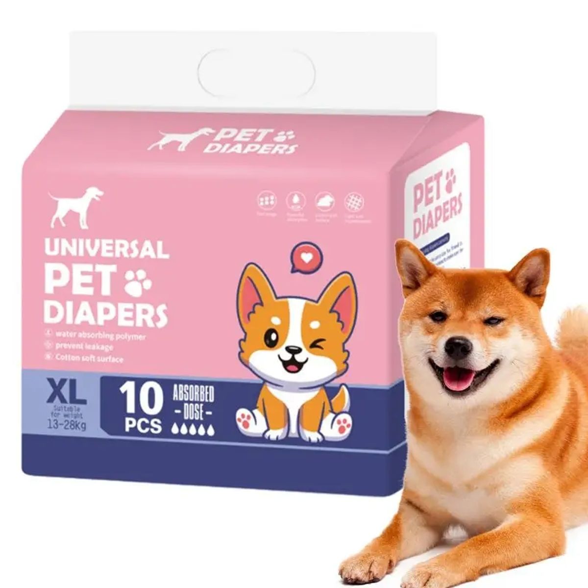 GENERICO - Pañal para perro hembra calzon para celo Talla-XL 40-60cm