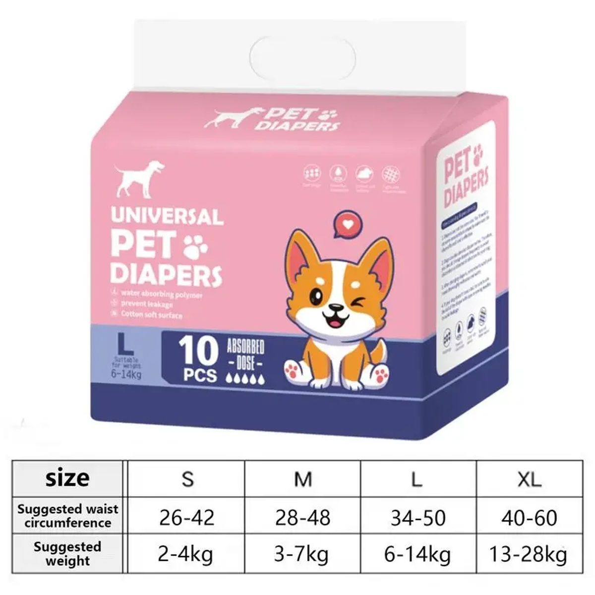 GENERICO - Pañal para perro hembra calzon para celo Talla L 34-50cm