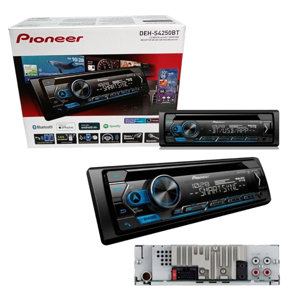 PIONEER - Autoradio Pioneer Bluetooth/Desmontable/CD  DEH-S4250BT