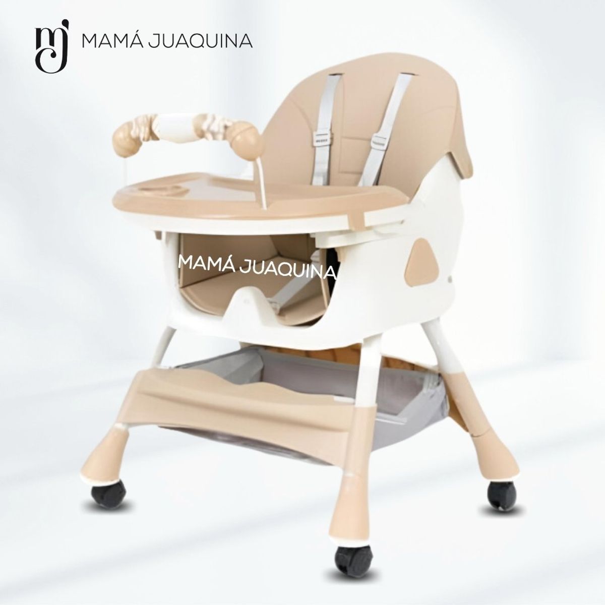 BABY - Silla de Comer «LODGE» con Ruedas Edición Limitada Beige