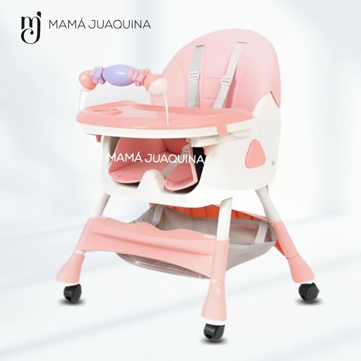 BABY - Silla de Comer «LODGE» con Ruedas Edición Limitada Pink