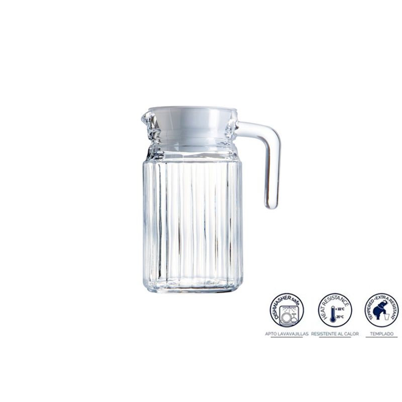 LUMINARC - Set 4 piezas vasos  500 ml con  jarra c/tapa 0,5L