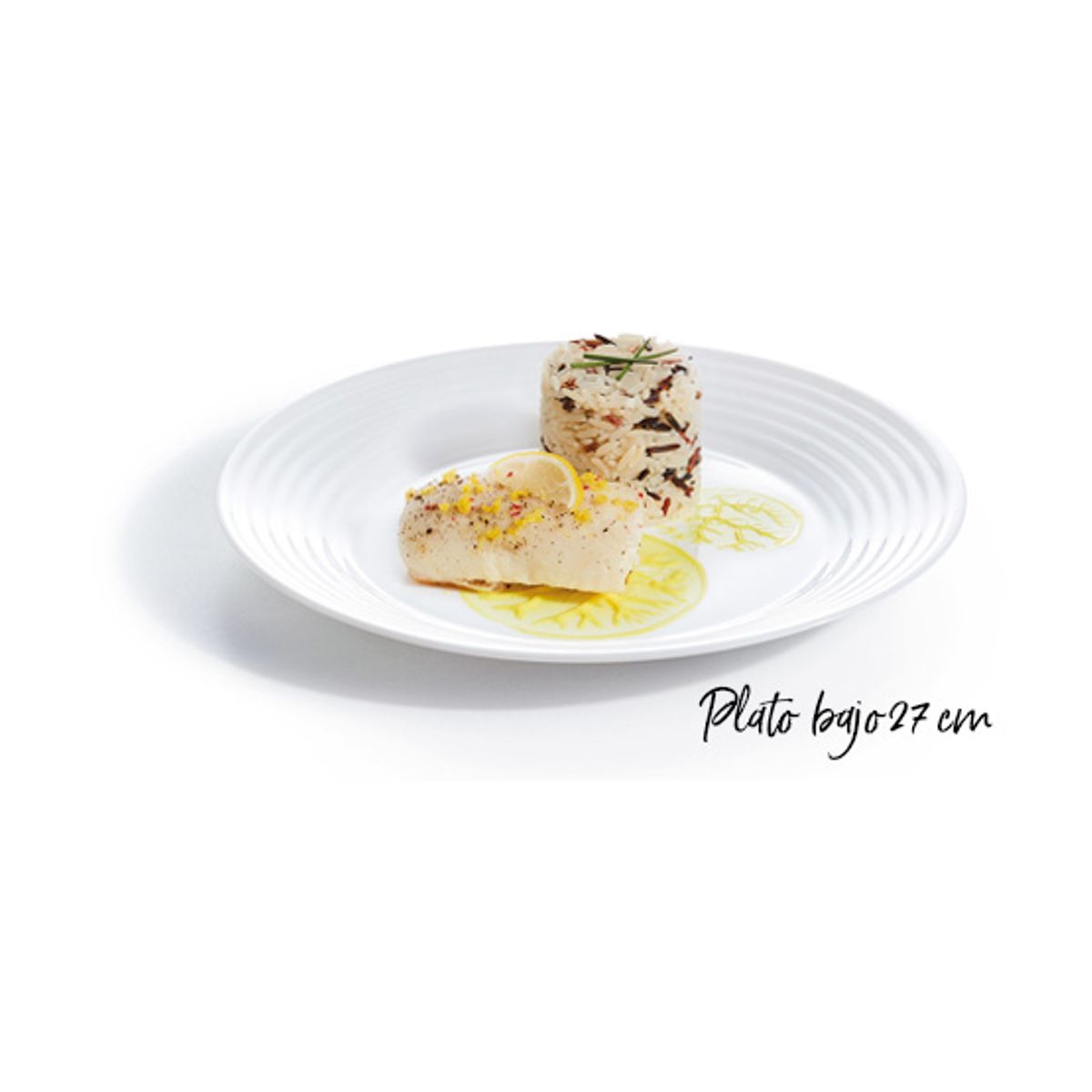 LUMINARC - plato X4 hondo 23,5 cm  + plato X4 bajo 27 cm  + Bowl  13 cm harena blanco