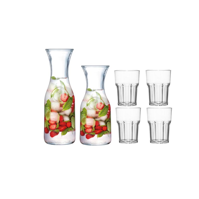 LUMINARC - Pack decantador 1,0L y  0,5 L  + Set 4 piezas vasos  420ml