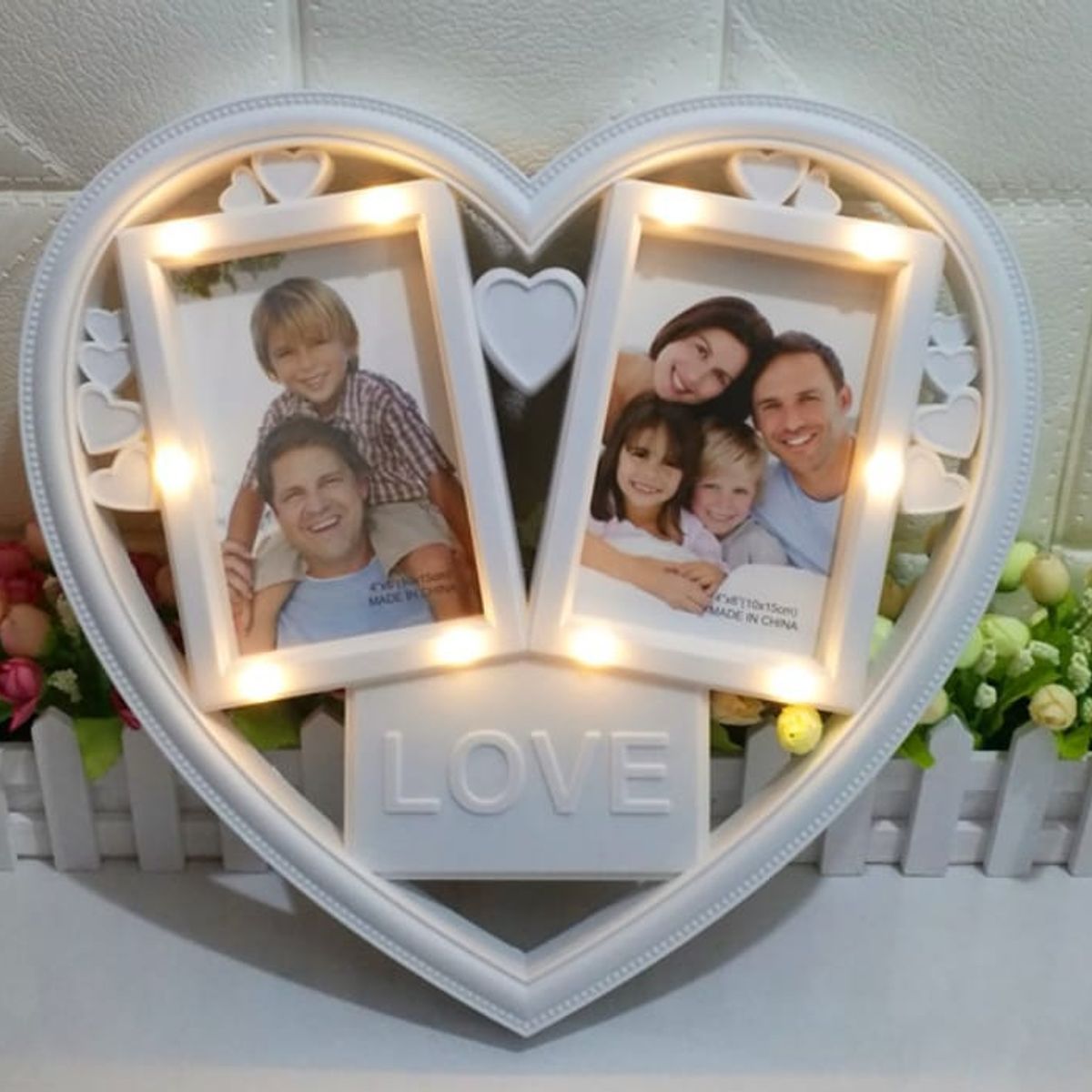 GENERICO - Marco corazón con luces led