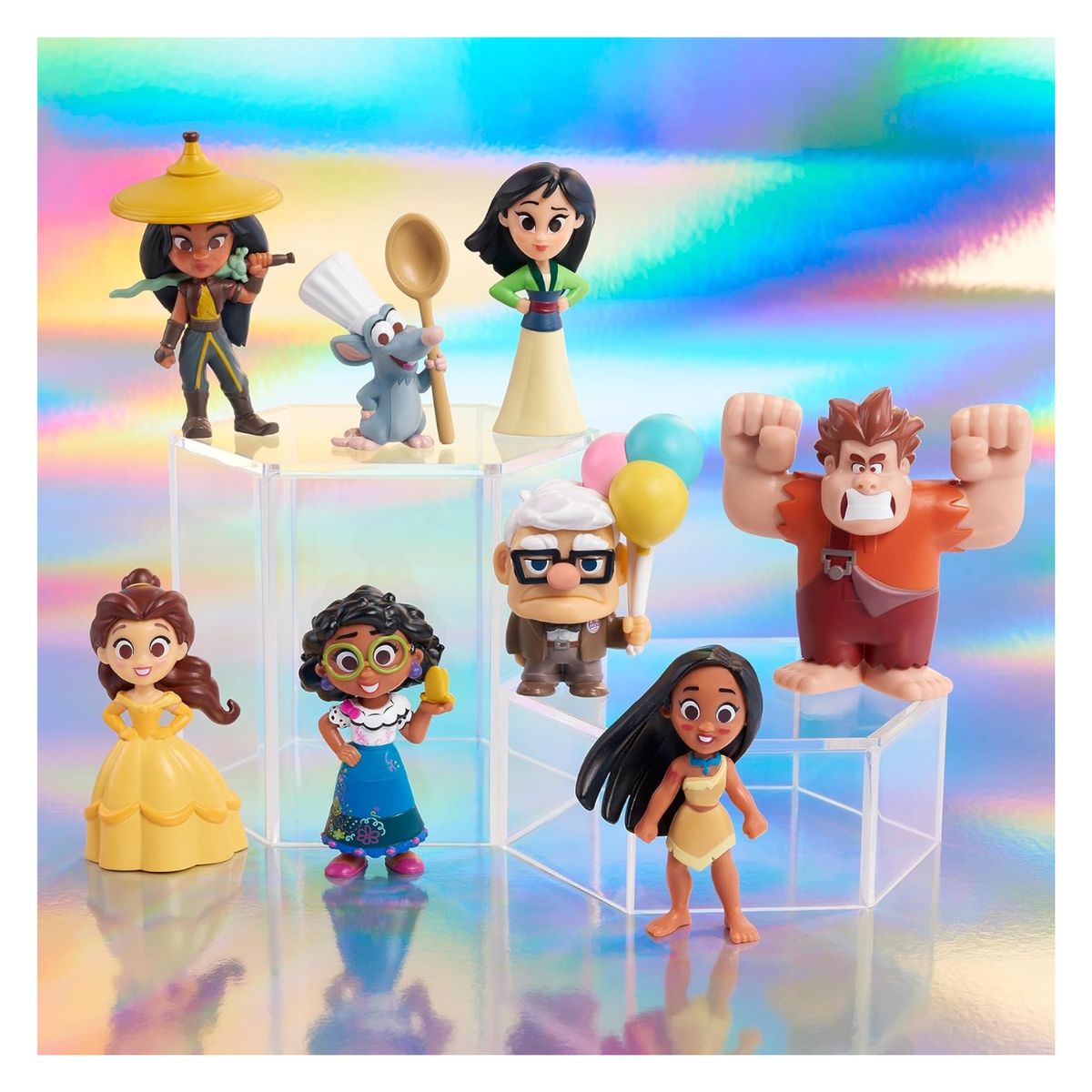 JUST PLAY - Figuras Disney 100 años Pocahontas, Remy, Carl, Mulan, Ralph