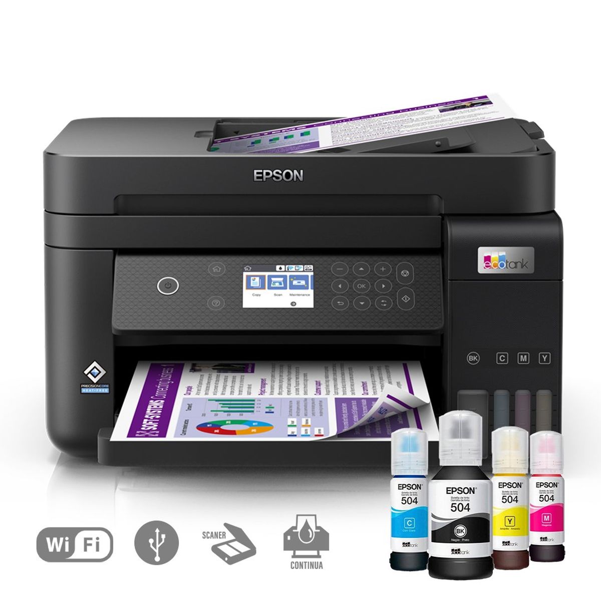 EPSON - Impresora Multifuncional EcoTank L6270 3en1 WiFi4-WiFiDirect-Eth