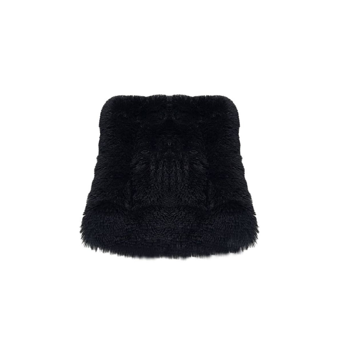 GENERICO - Cama para perro colchoneta pelo largo Talla M Negro 80x60cm