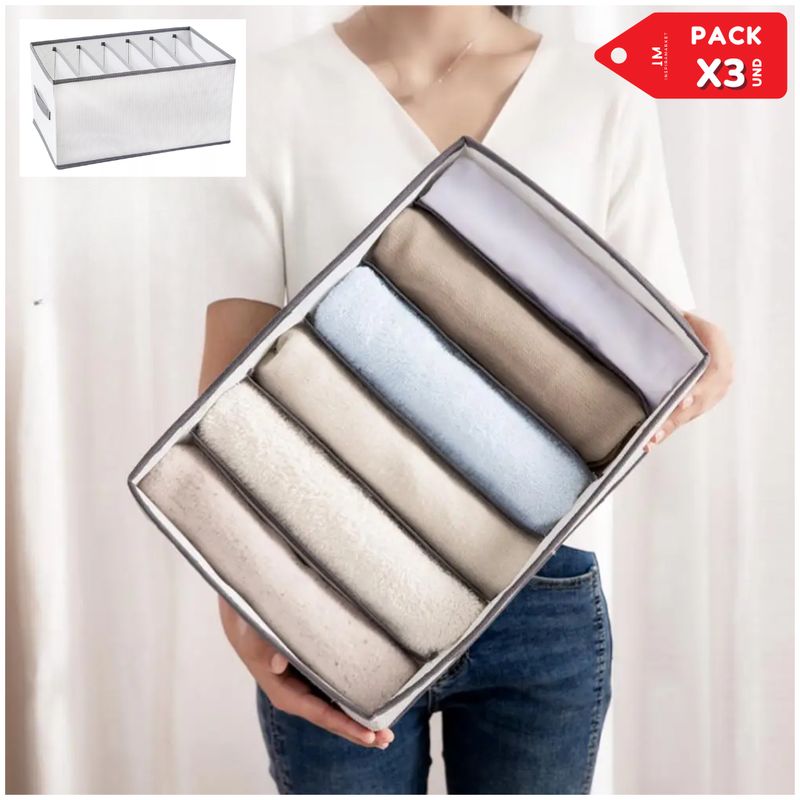 INSPIRA - Organizador multiusos de pantalones toallas ropa 6 Compartimentos