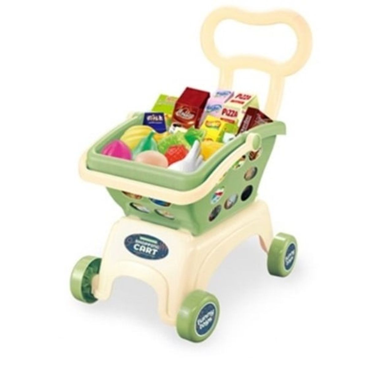 GENERICO - Carrito de Compras de Supermercado 2en1 - 52 Piezas // Verde