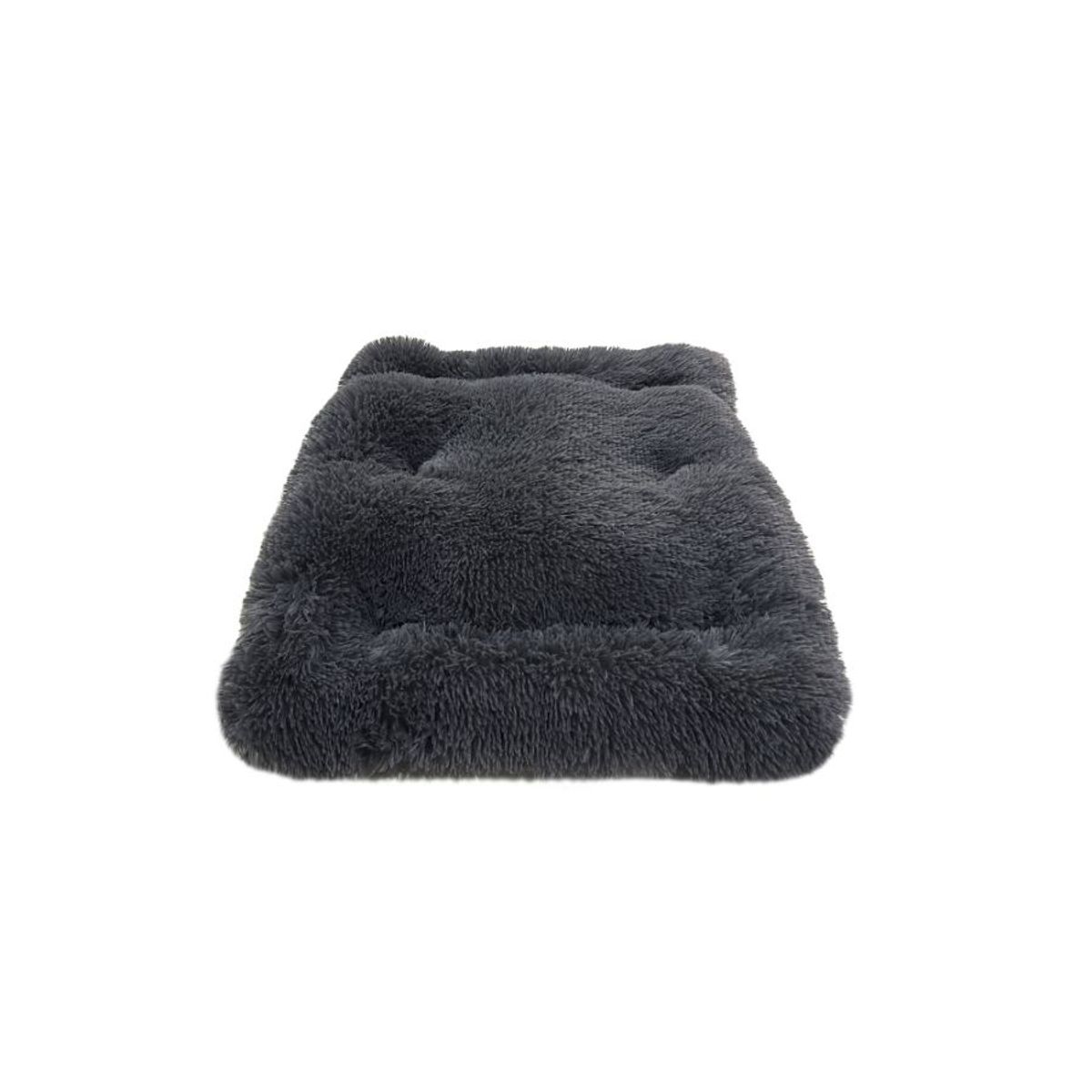 GENERICO - Cama para perro colchoneta pelo largo Talla M Gris 80x60cm