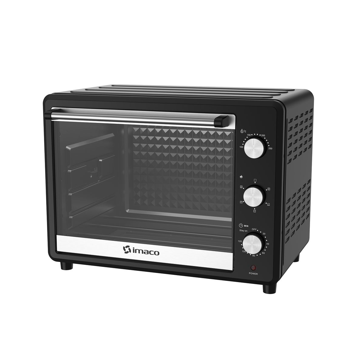 IMACO - Horno eléctrico negro 55 litros c/rosticero heb55r imaco