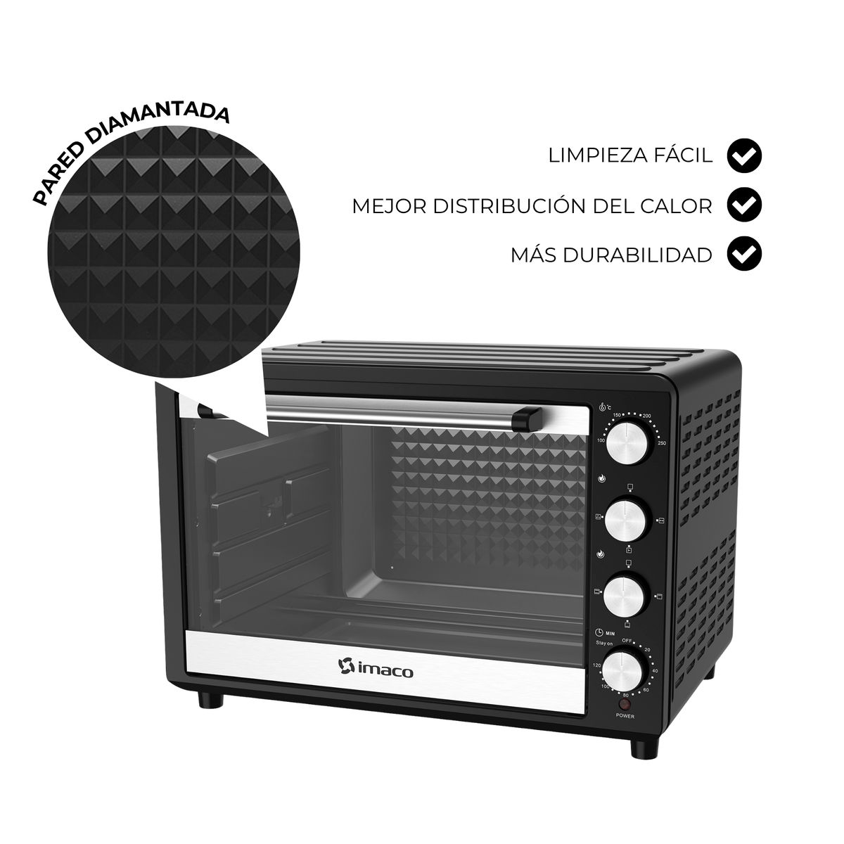 IMACO - Horno eléctrico 75 litros C/rosticero heb75r imaco