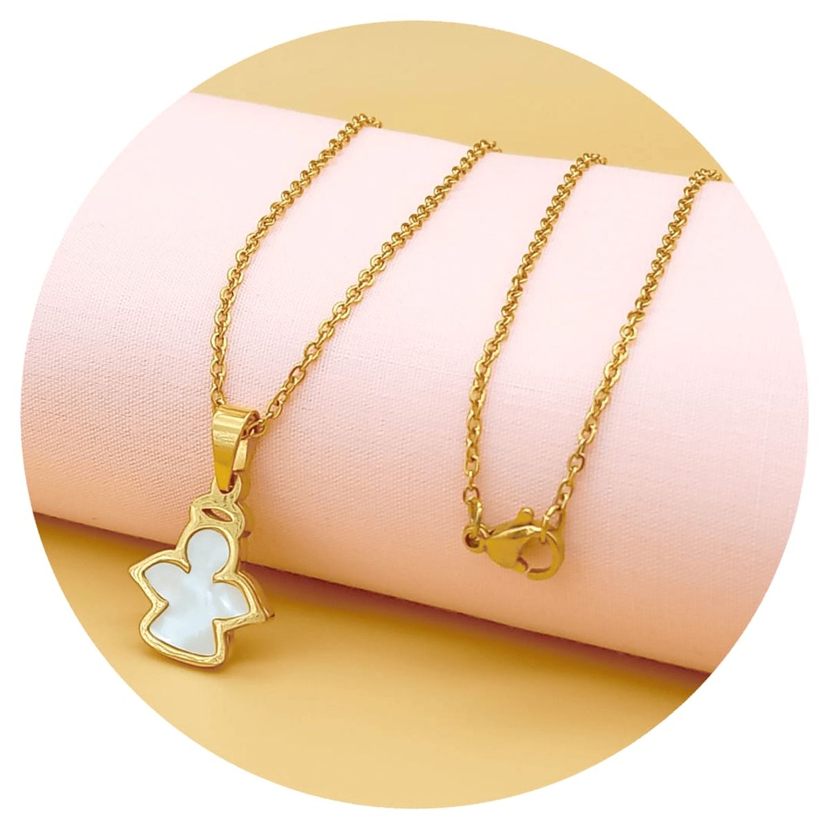 GENERICO - Collar Ángel Golden Acero & Nácar