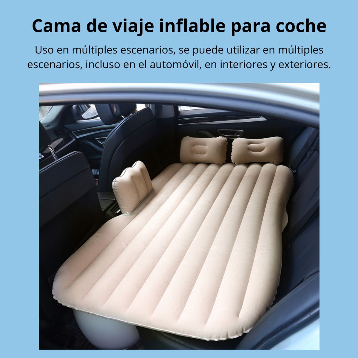 GENERICO - Colchón Inflable para Auto y Hogar + Almohadas + Inflador DP11404