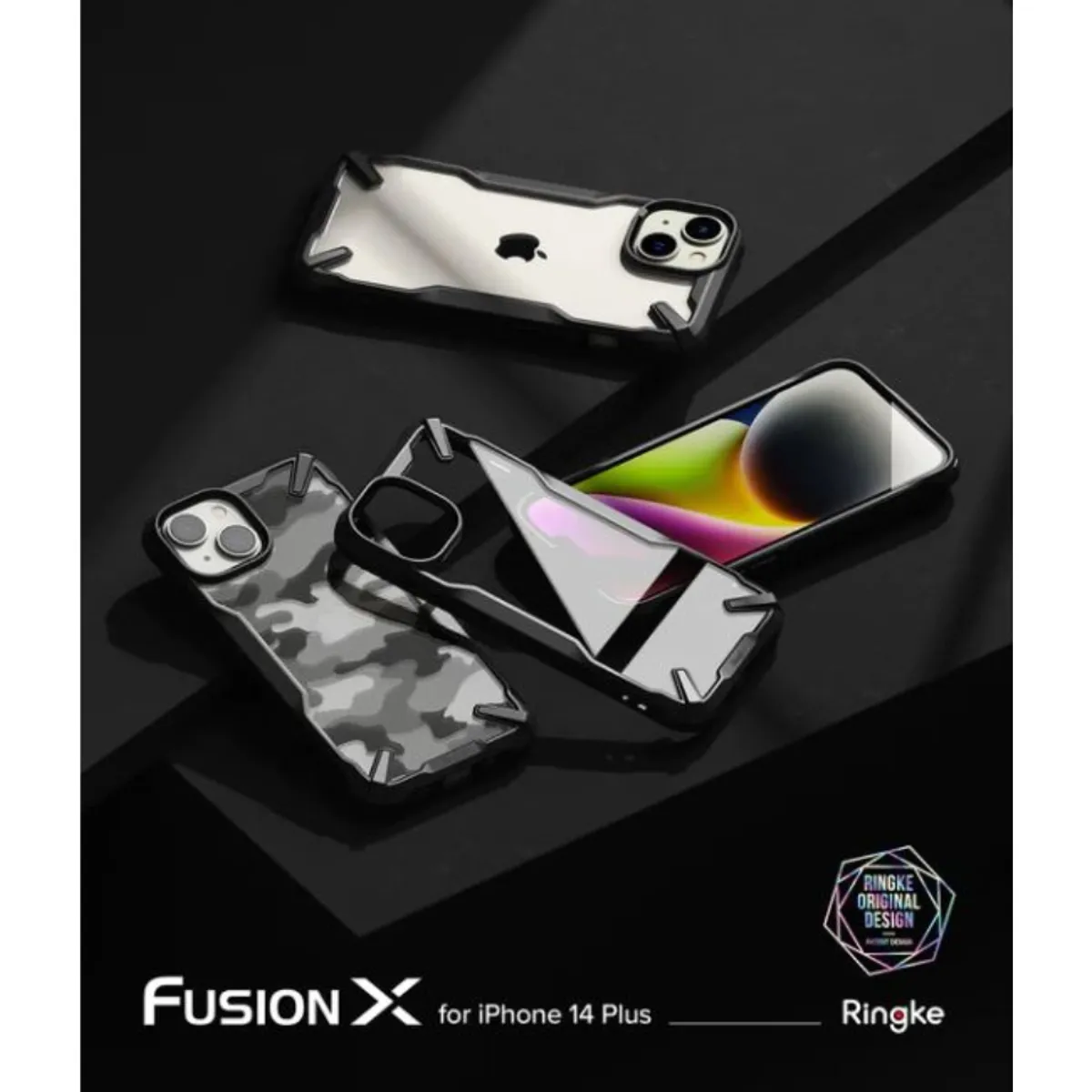 RINGKE - CASE RINGKE FUSION X CAMUFLADO IPHONE 14 PLUS Y VIDRIO