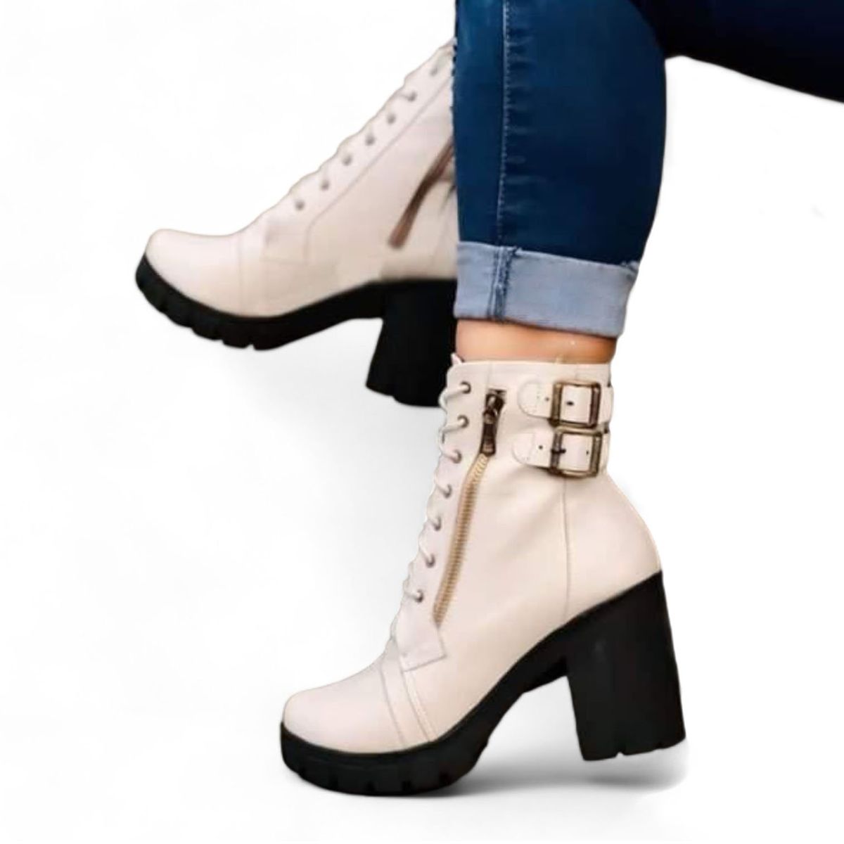 GENERICO - Botin mujer edicionplatinium13995c- 60 taco 7 color perla.-